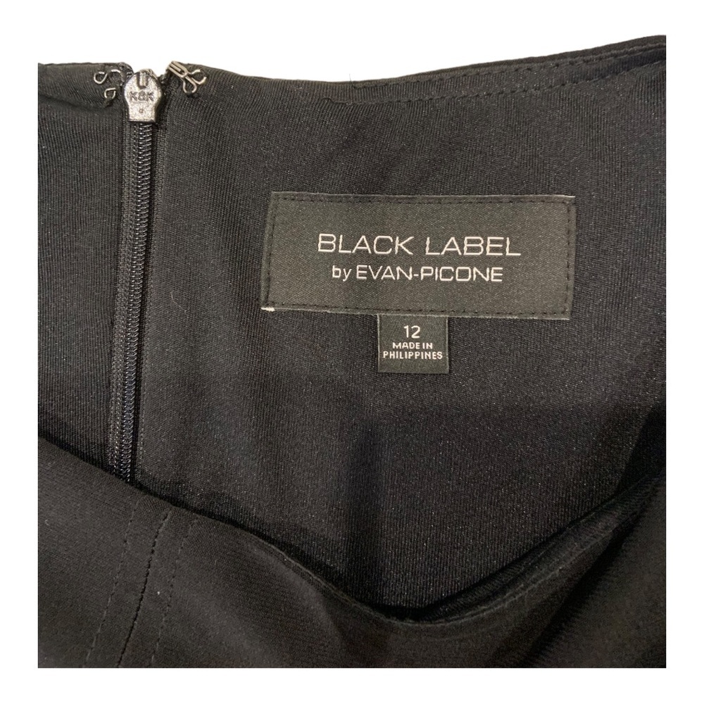 Black Label Evan Picone long sleeve black midi dress with high neck - Picture 5 of 6
